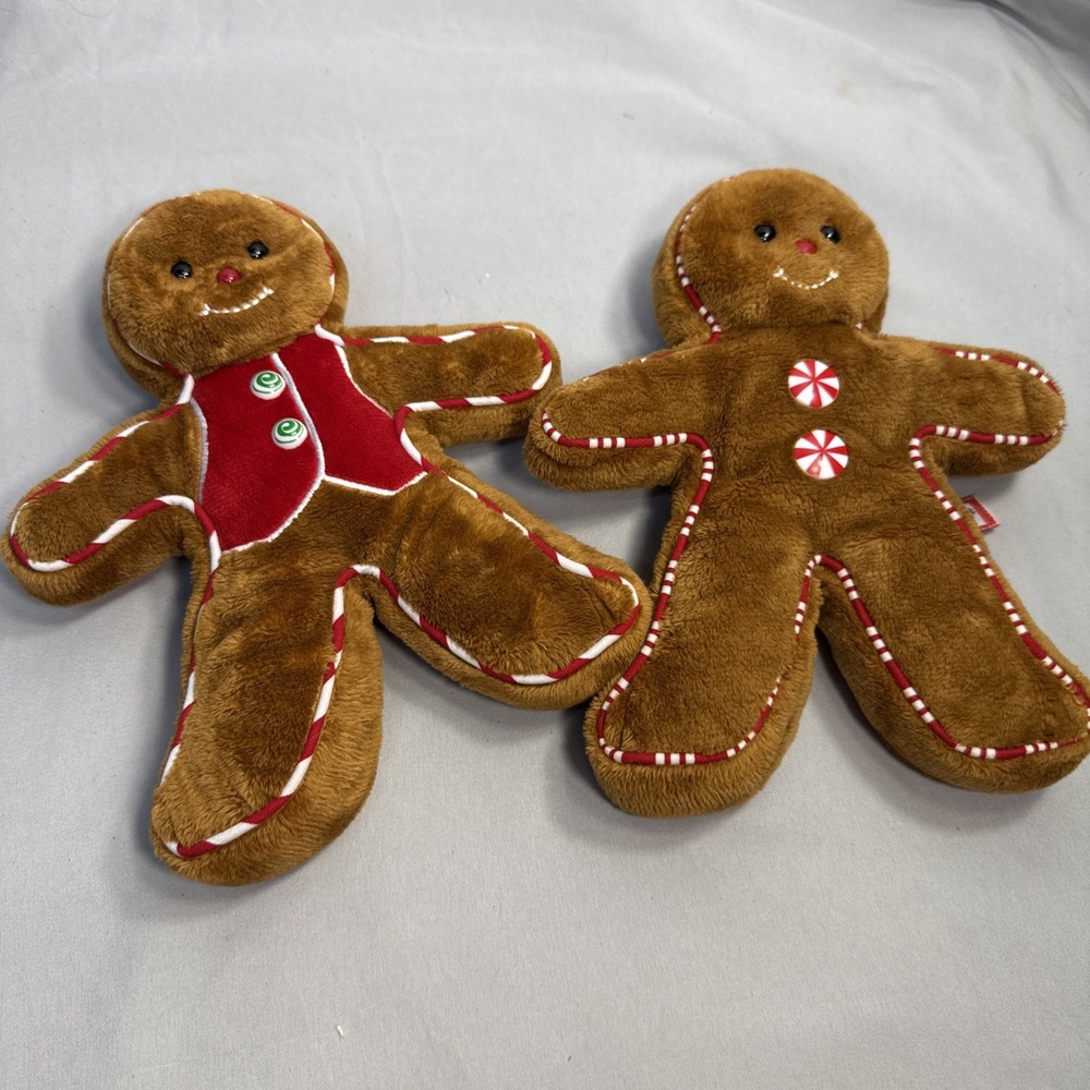Vintage Douglas Cuddle Toys Gingerbread Man Plush Set Boy & Girl Christmas